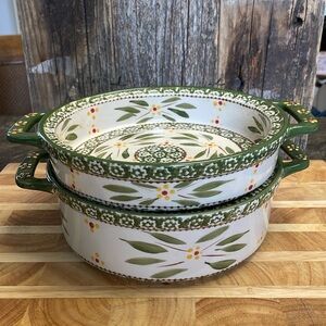 TEMP-TATIONS | Old World | Hand Painted by Tara |Set of 2 |Bakeware & Serve-ware